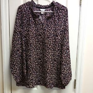 Christopher & Banks,  (CJ Banks) Print Women's LongsleevedTop, Multi Size 1X NWT